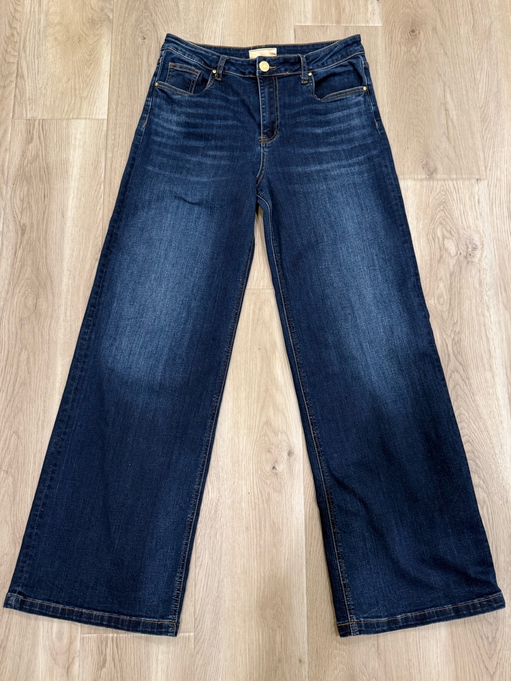 Kut From The Kloth Jean Wide Leg High Rise Dark Wash Jeans Size 8 - Picture 5 of 12